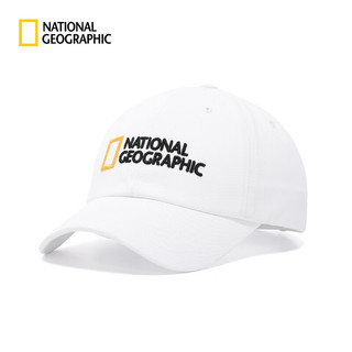 National Geographic国家地理户外运动鸭舌帽遮阳帽轻量透气棒球帽 白色WHITE 58