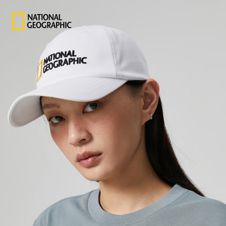 National Geographic国家地理户外运动鸭舌帽遮阳帽轻量透气棒球帽 白色WHITE 58
