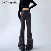 La Chapelle 新款休闲裤2024夏季薄款高腰休闲运动卫裤抽绳款微喇裤女