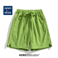 森马集团GENIO  LAMODE男士纯色五分短裤夏季潮流直筒宽松沙滩裤