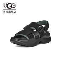 UGG 女士休闲舒适纯色厚底露趾凉鞋 1152687 黑色 37