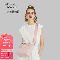 大英博物馆 安德森猫刺绣帆布包两用手提斜挎包生日母亲节礼物520情人节礼物 粉色