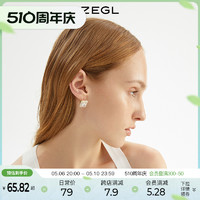 ZENGLIU ZEGL方形耳扣高级感轻奢耳钉复古精致耳环女2021年新款潮网红耳饰