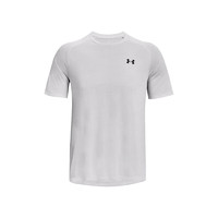 安德玛 UA 男子训练运动健身短袖T恤紧身衣 1377843 014白灰色 M