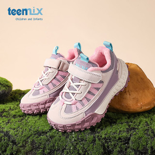 百亿补贴：TEENMIX 天美意 童鞋2023年冬季新款女童加绒休闲运动鞋男童跑步鞋儿童鞋子