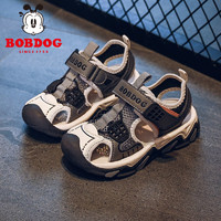 百亿补贴：BoBDoG 巴布豆 童鞋2024年新款帅气凉鞋男童透气夏季软底防滑包头儿童鞋子