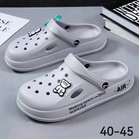 露尔康 洞洞鞋男防滑厚底踩屎感户外凉鞋男拖鞋男外穿两穿包头沙滩鞋 洞洞鞋