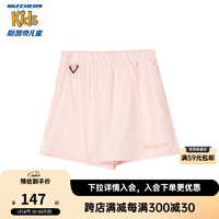 Skechers斯凯奇女童裤裙夏季儿童户外运动不规则裙摆半身裙P224G061 浅凤仙花粉/02P1 130