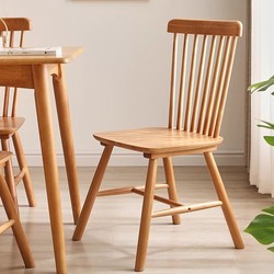 JIAYI 家逸 全实木餐椅靠背椅现代家用吃饭椅子电脑椅办公椅原木书桌椅