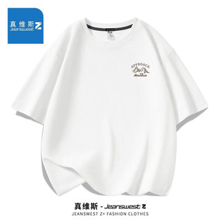 JEANSWEST Z+真维斯Z+短袖t恤男华夫格夏季透气宽松潮流ins风青少年上衣 DCU12989壹X白 M