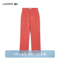 LACOSTE法国鳄鱼女装24夏季纯色潮流时尚舒适长裤直筒裤HF1163 67G/红色 28 /175