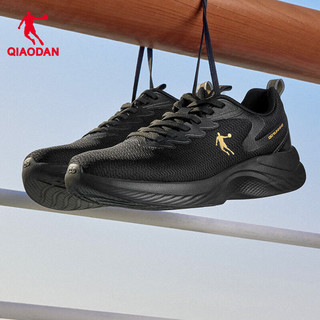 乔丹QIAODAN运动鞋男跑步鞋舒适慢跑鞋夏季透气 黑色/金色 45