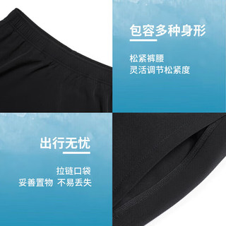 李宁运动裤男子24夏季简约休闲直筒运动速干裤子AYKU657 黑色(657)-1 XL