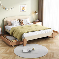 榉美 榉木儿童单层实木床全实木卡通卧室1.5m单人床 儿童床 1.2*2米