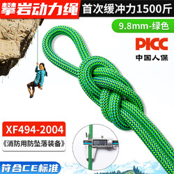 坎樂 戶外攀巖動力繩繩子高空作業安全繩尼龍登山攀巖救援速降索降裝備 9.8mm 綠色