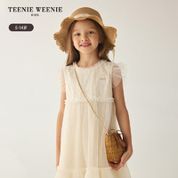 Teenie Weenie Kids小熊童装24夏季女童可爱优雅蕾丝连衣裙 乳白色 140cm