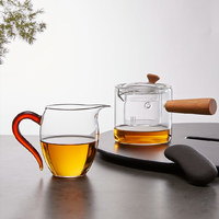平仄 耐热玻璃公道杯耐热玻璃侧把壶茶壶茶具配件