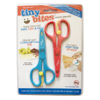 tiny bites 美国进口Tiny Bites儿童辅食剪 宝宝手动研磨器 工具食物剪 剪刀 红+蓝套装