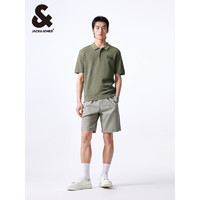 杰克·琼斯（JACK&JONES）杰克琼斯春夏男士衣身个字母贴布设计短袖polo衫男224206046 E03深地衣绿 常规 170/92A/S