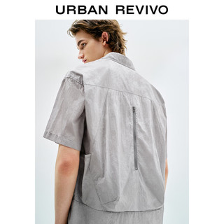 URBAN REVIVO 男装街潮设计感超宽松短袖开襟衬衫 UMV240034  叻色 M