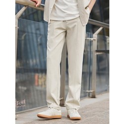 GXG 24夏季时尚百搭男款弹力休闲含羊毛直筒长裤
