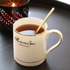 品来运陶瓷简约咖啡杯英式下午茶杯家用喝水杯子轻奢欧式咖啡杯碟带勺 金R直身杯300ML(带勺)