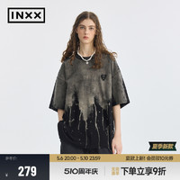 INXX 英克斯 APYD 喷马骝褪色渐变短袖男女同款美式做旧半袖T恤潮牌