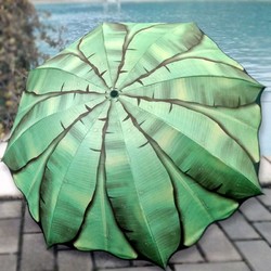氤氲嫣然 芭蕉叶雨伞折叠双层超强防晒防紫外线太阳伞晴雨伞两用黑胶遮阳伞