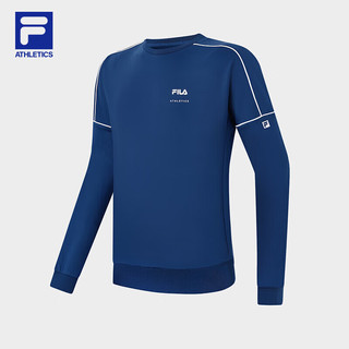 FILA ATHLETICS斐乐男子卫衣2024春季运动针织套头衫 银河蓝-NV（补货） 180/100A/XL