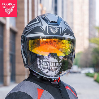 VCOROS摩托车头盔四分之三头盔男女四季通用3C认证电动车机车安全帽蓝牙 P126- 2XL (61-62cm)