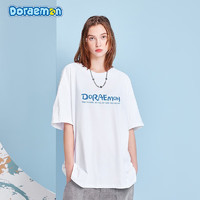 Doraemon 哆啦A梦 男女同款美式基础款简约星空油画T恤