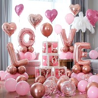 富生竹 婚礼婚房气球装饰透明LOVE字母盒子求婚告白生日派对场景布置汽球