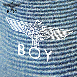 BOY LONDON24斜挎包经典logo撞色印花牛仔斜跨手机包N85008 蓝色