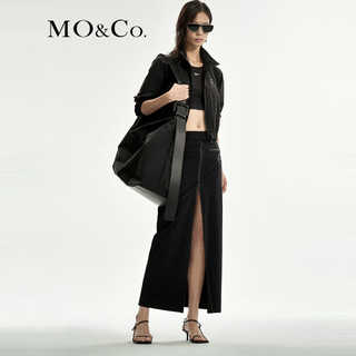 MO&Co.Reebok联名系列2024夏【凉感】短款夹克外套MBD2JKT007 黑色 M/165