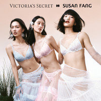维多利亚的秘密 x SUSAN FANG 设计师联名款蕾丝内衣文胸女性感薄杯舒适胸罩 75S4纯净粉 11252508 S