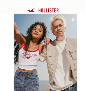 HOLLISTER24夏季新款辣妹吊带衫修身图案上衣背心 女 KI357-4005