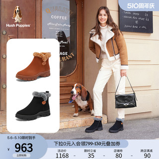 暇步士 商场同款冬新款温暖羊毛内里雪地靴女短靴D3T06DD3