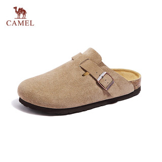 CAMEL 骆驼 勃肯鞋女时髦舒适牛反绒低跟套脚休闲单鞋 L24M225685 驼色 38