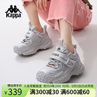KAPPA卡帕女鞋运动鞋子女2024夏季复古老爹鞋女透气网面鞋休闲跑鞋 冷灰色 36