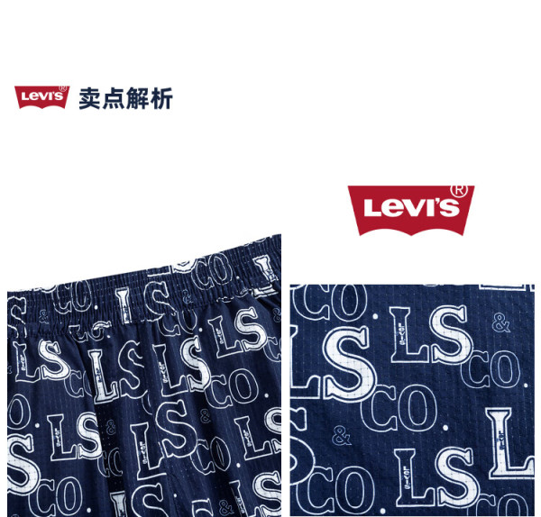 levis李维斯童装大小男童短裤夏季儿童舒适休闲裤子 深靛蓝 100/50