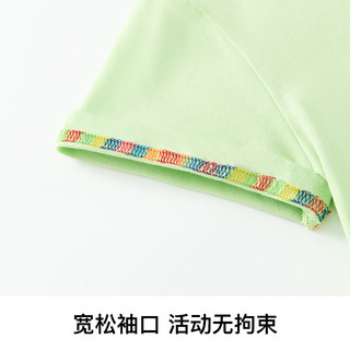 精典泰迪 男女童T恤儿童短袖上衣中小童装夏季薄款衣服夏装 果绿 100