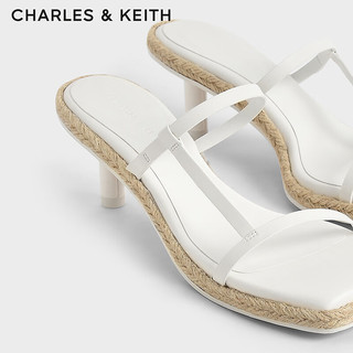 CHARLES&KEITH简约细带高跟外穿凉拖鞋女CK1-60361408 White白色 41