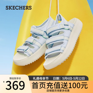 斯凯奇（Skechers）BOB'S系列女士休闲凉鞋114805 浅蓝色/多彩色/LBMT 35