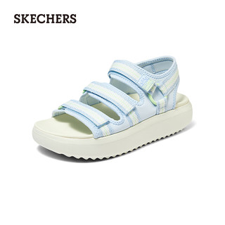 斯凯奇（Skechers）BOB'S系列女士休闲凉鞋114805 浅蓝色/多彩色/LBMT 35