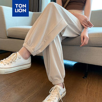 唐狮 TONLION2024女冰丝束脚裤WP 浅米杏 