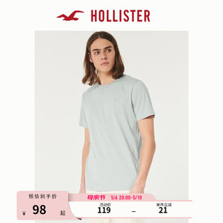 HOLLISTER24春夏美式棉质圆领短袖T恤 男女装 KI324-4088 浅蓝灰色 XS (170/84A)