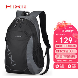 mixi 米熙 休闲运动双肩包女大容量旅行背包男15英寸电脑包防泼水M5005-21英寸黑灰色