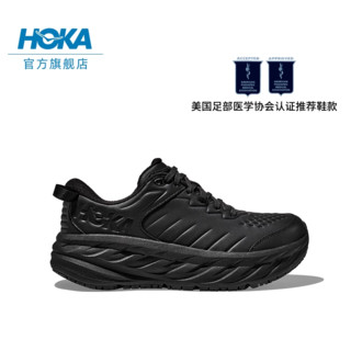 HOKA ONE ONE男女鞋夏季邦代运动休闲鞋BONDI SR皮革减震运动透气 黑色/黑色-男 43
