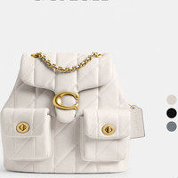 COACH 蔻驰 女士绗缝TABBY双肩包 CU076 B4/粉笔白色