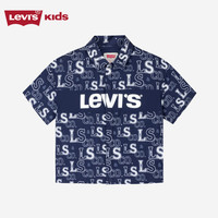 LEVI'S李维斯童装男童短袖衬衫夏季儿童休闲短袖上衣 深靛蓝
